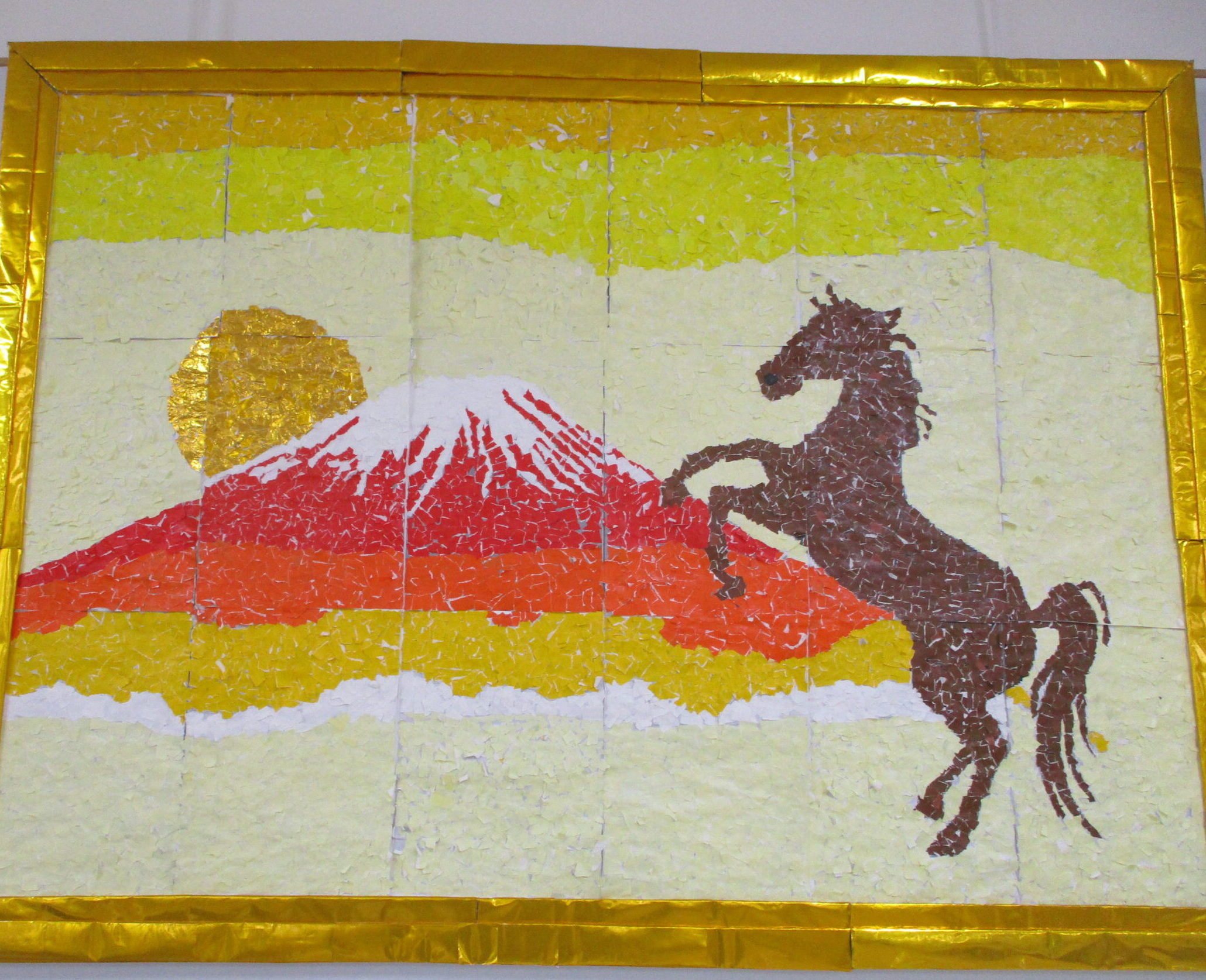 Masa夢　ちぎり絵パッケージアート作りの様子